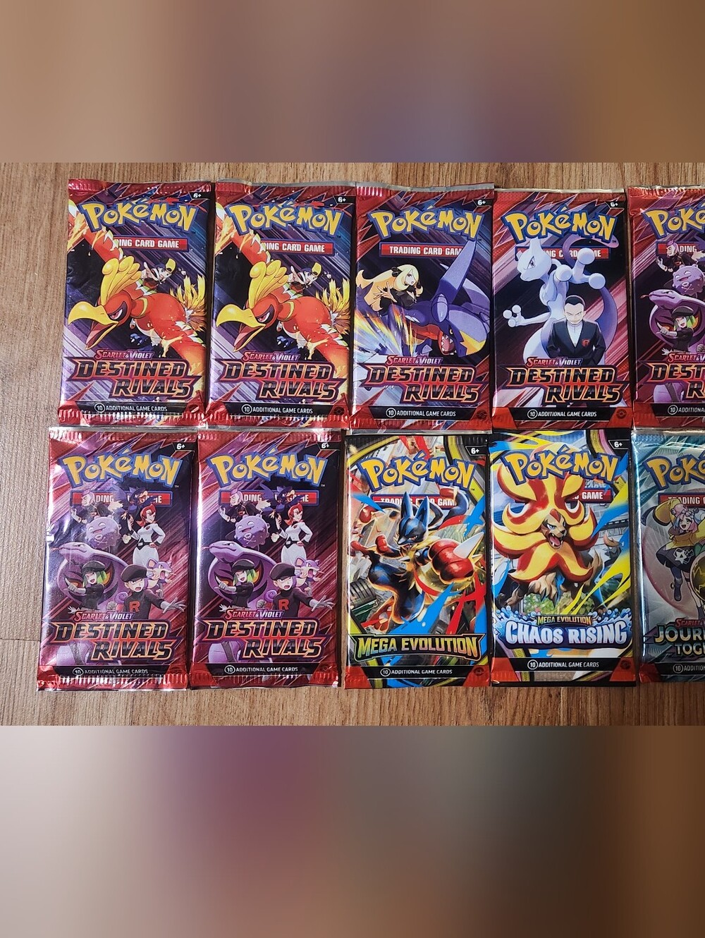 Pokemon 10 Booster Packs (7 Destined Rivals, Mega Evolution,Chaos Rising,Journey - Picture 2 of 3